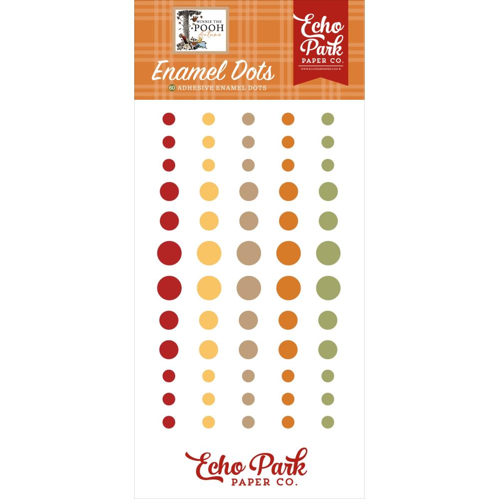 Echo Park Winnie the Pooh Autumn Enamel Dots for embellishing card making, scrapbooking, journaling, mixed media and seasonal paper crafts