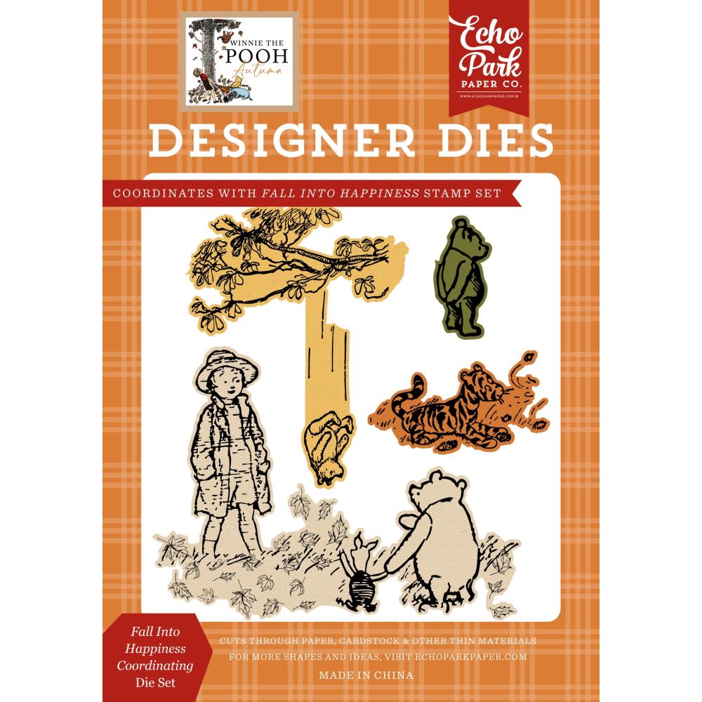 Echo Park Winnie the Pooh Autumn Fall Into Happiness Die Set for card making, scrapbooking, journaling and seasonal paper crafts