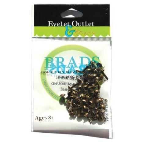 Eyelet Outlet Round Brads 4mm - Brushed Brass
