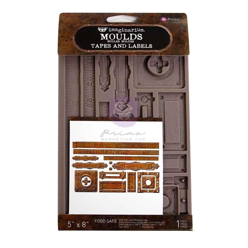A bold mix of vintage rulers, tags, frames, and plates this mould is packed with finely detailed elements made for layering, bordering, and adding extra structure to mixed-media builds.