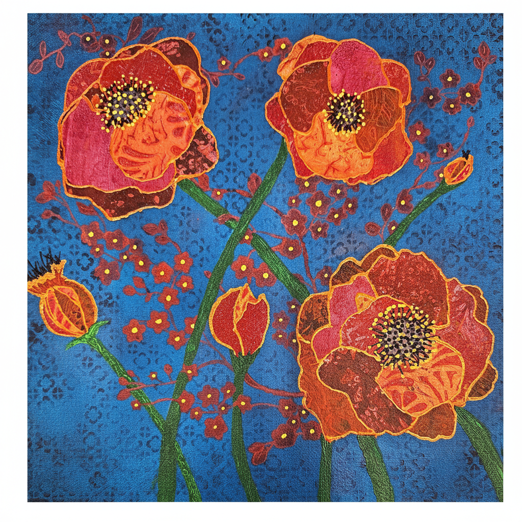 Gel Print Arty Canvas - White Background