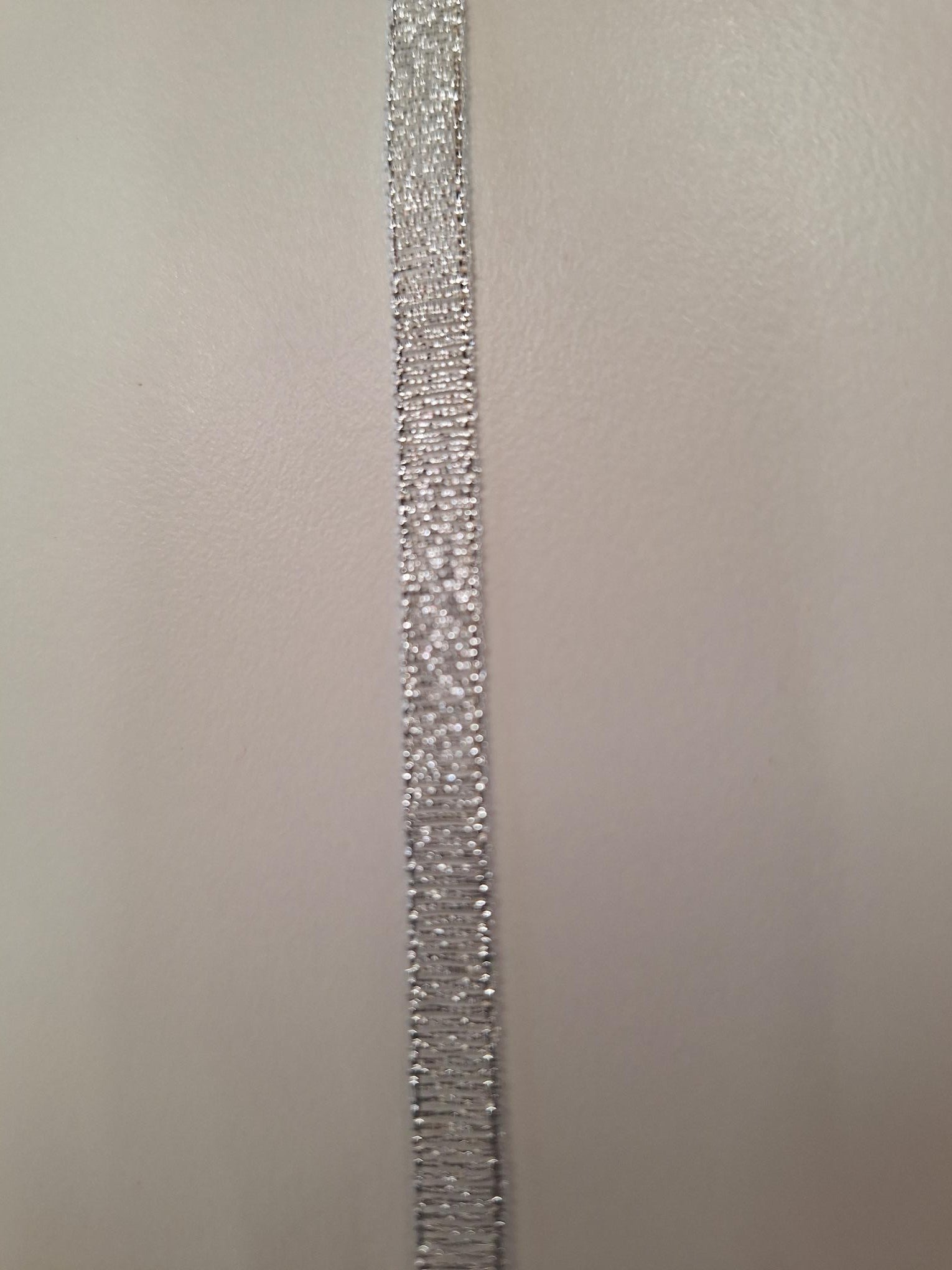 Glitter Metallic Ribbon 6mm - Silver