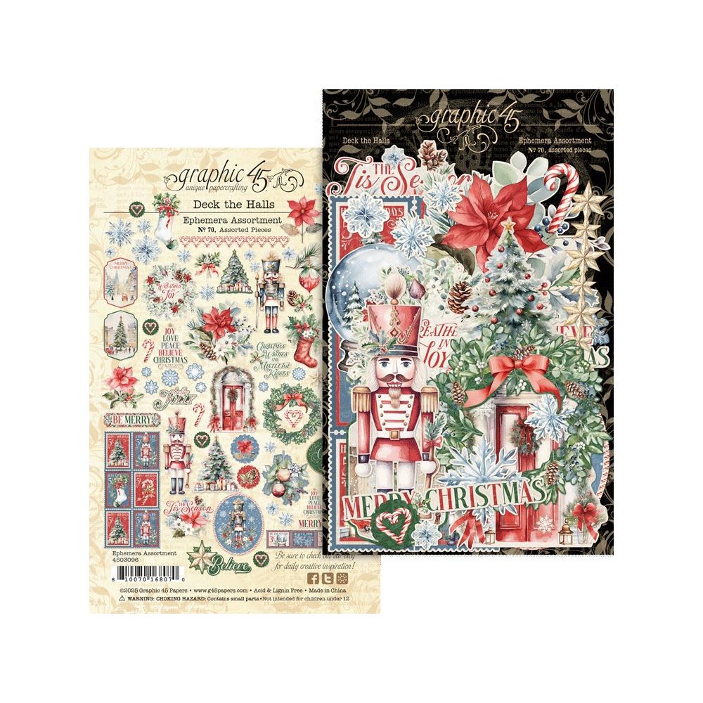 Two Christmas-themed graphic design sheets with decorative elements.