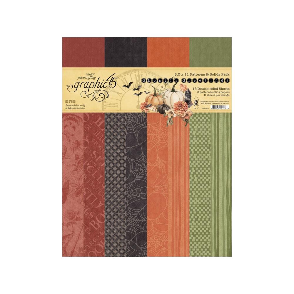 A pack of Halloween-themed paper with various patterns