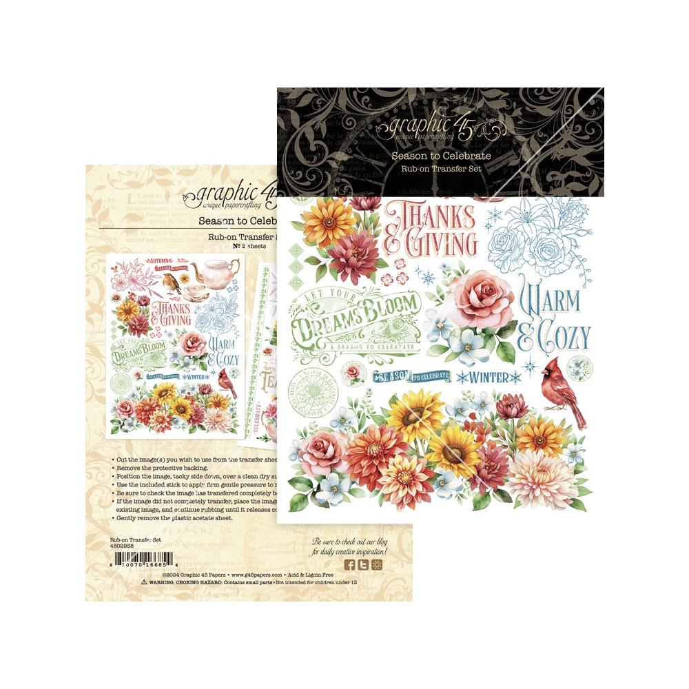 Graphic 45 Rub-On Transfers - Season To Celebrate