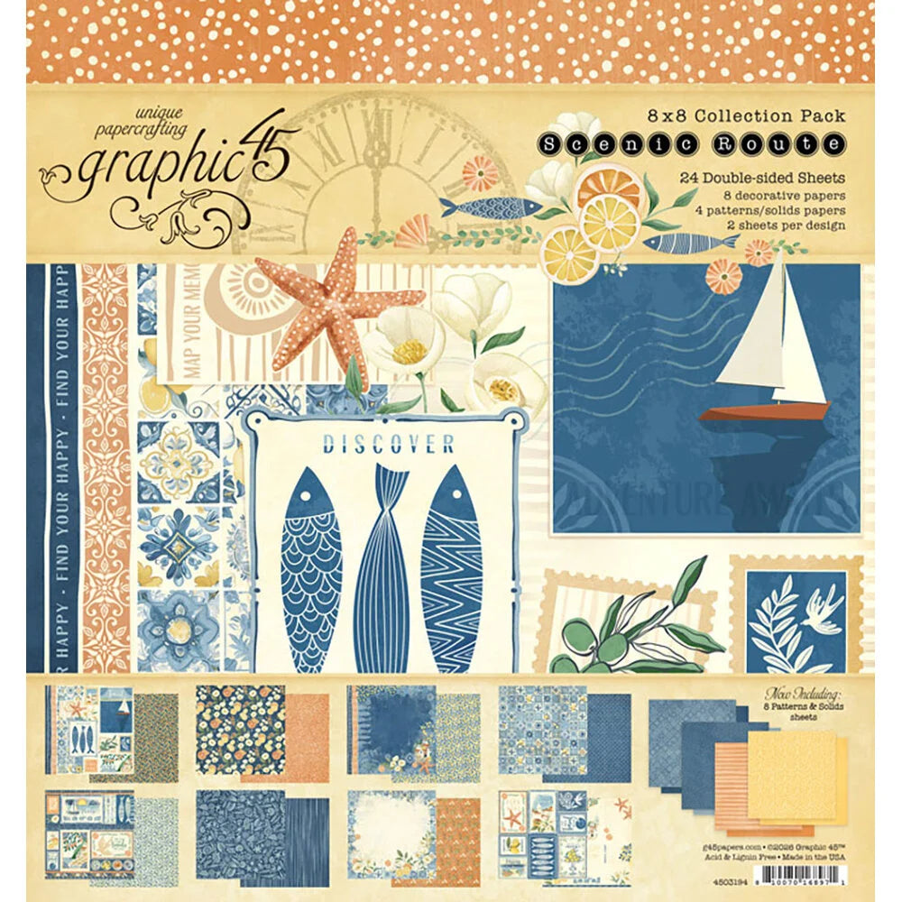 Collection pack with various design elements and patterns on a decorative card.