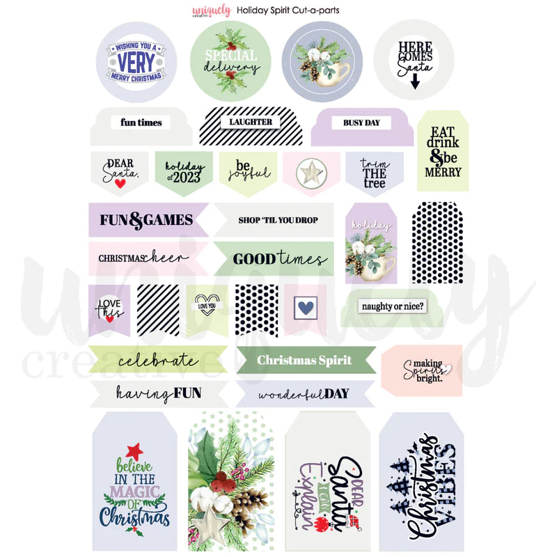 Uniquely Creative - Cut-A-Part Sheet - Holiday Spirit
