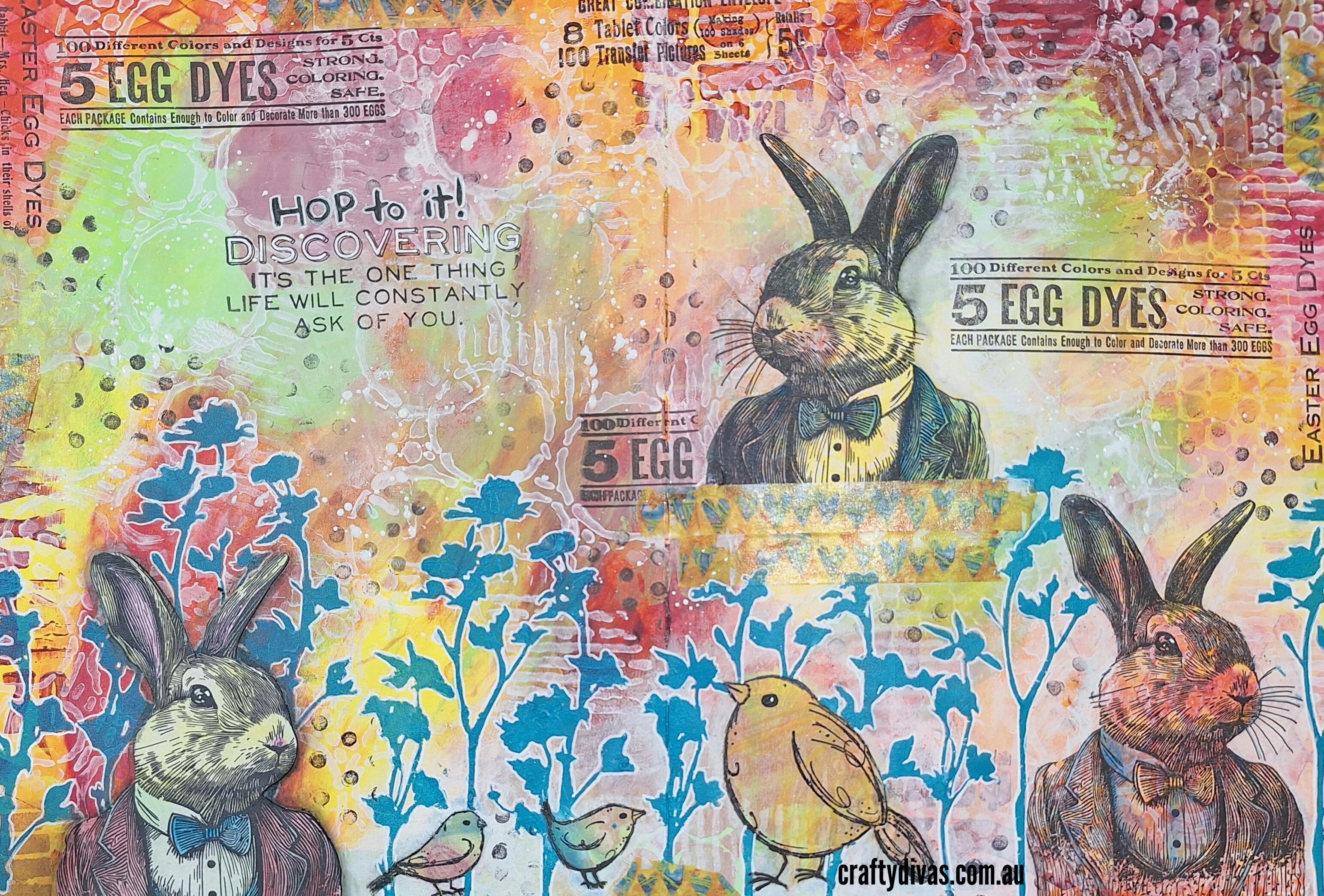 Hop to it Easter Art Journal Class - Friday 18th April 2pm