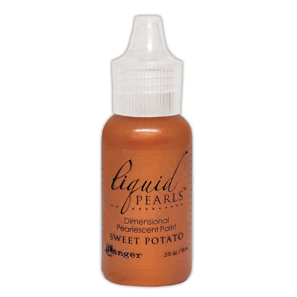 Bottle of Liquid Pearls dimensional paint in Sweet Potato color on a white background