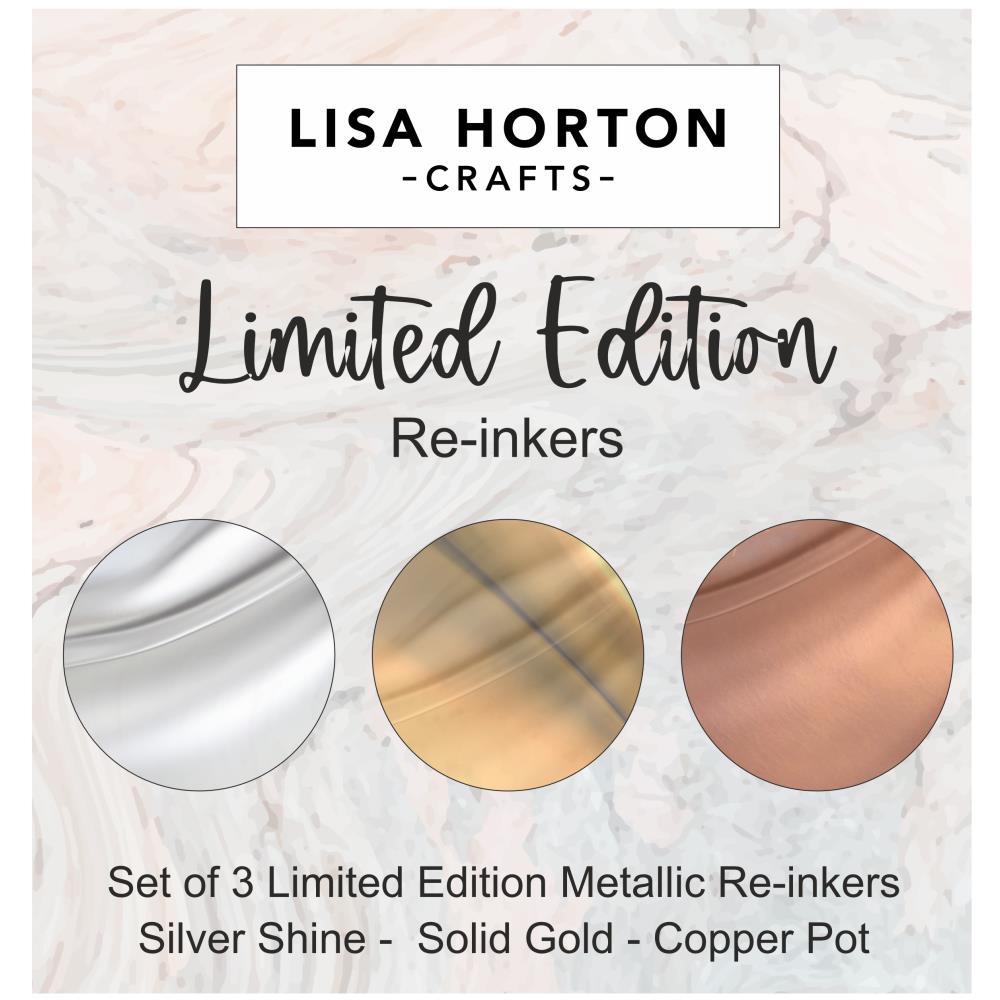 Lisa Horton Crafts Limited Edition Metallic Reinkers 3 Pk - Silver Gold and Copper