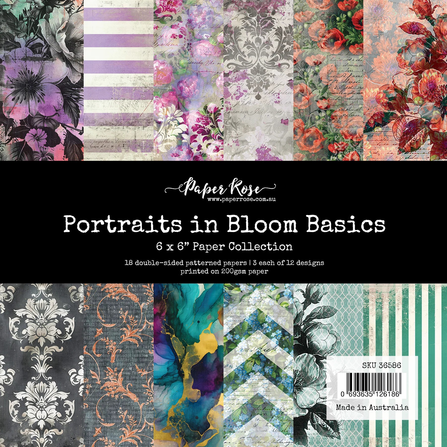 Paper Rose Studio - Portraits In Bloom Basics - 6x6 Paper Collection
