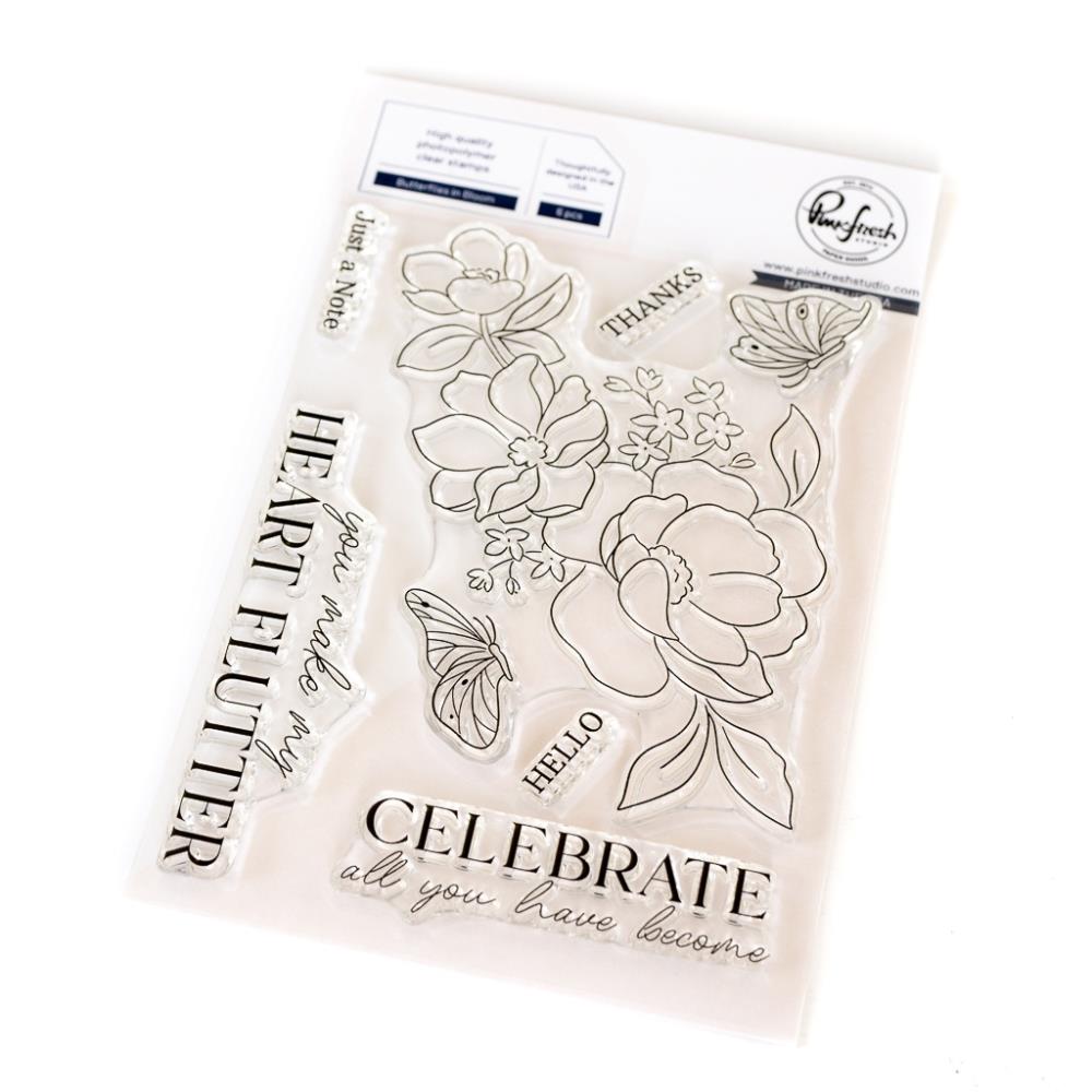 Pinkfresh Studio Clear Stamp Set - Butterflies in Bloom