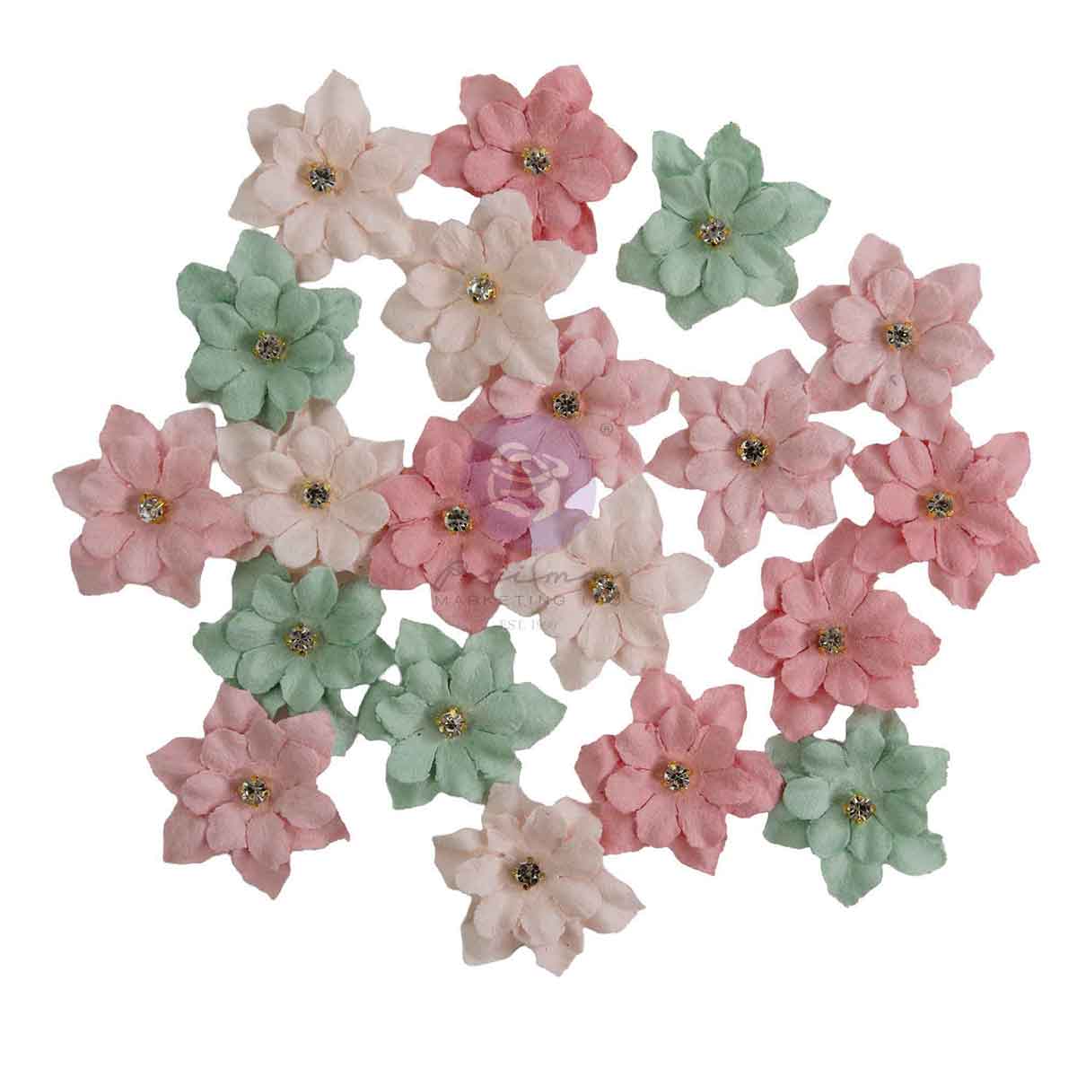 Prima Marketing Paper Flowers - Buttons & Keepsakes - Delicate Trimmings