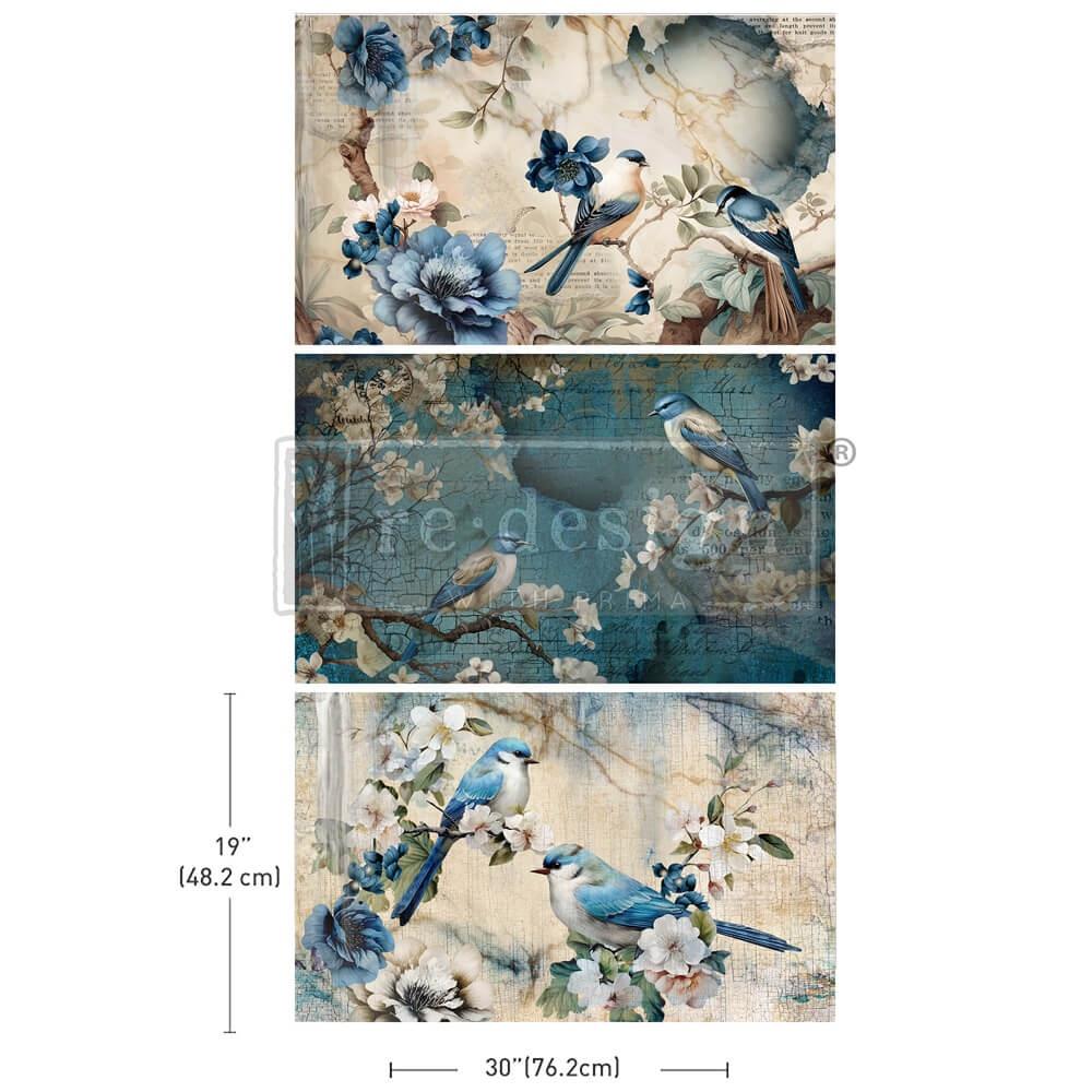 Prima Re-Design Decoupage Decor Tissue Paper - Sapphire Wings