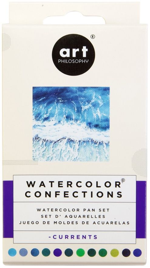 Art Philosophy Watercolor Confections set with watercolor pan set on a white background