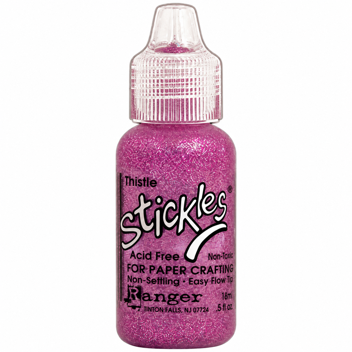 Ranger Stickles glitter glue in a clear squeeze bottle with a precision applicator tip