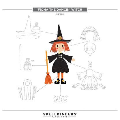 Spellbinders Etched Dies - Fiona the Dancin Witch Etched Dies