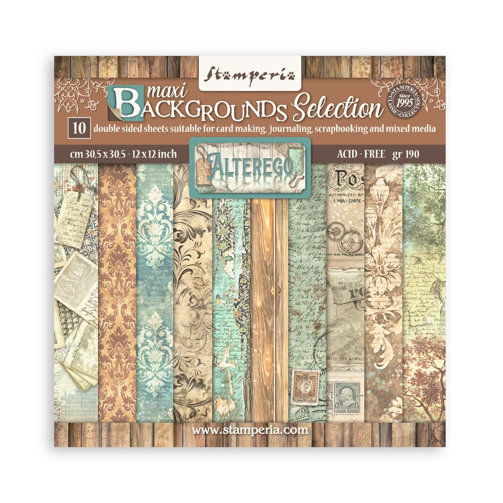 Stamperia Backgrounds Double-Sided Paper Pad 12x12 - Alterego
