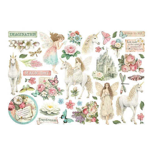 Stamperia Cardstock Ephemera Adhesive Paper Cut Outs - Wonderland