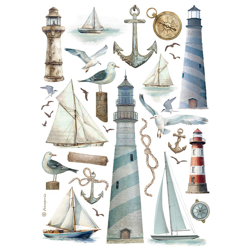 Stamperia Rice Paper Sheet A4 - Lighthouse