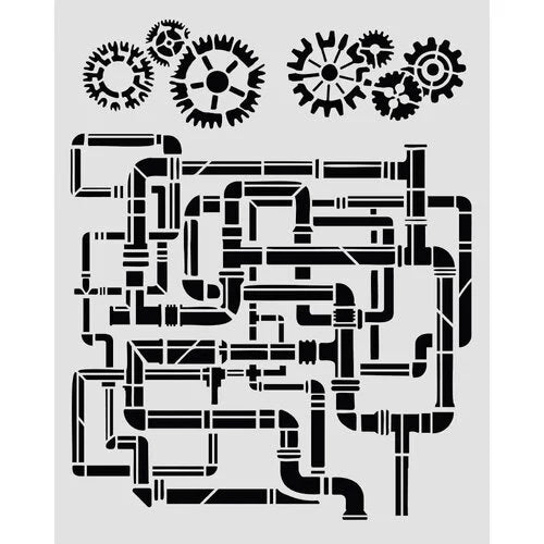 Stamperia Stencil 20x25cm - Gardens of Time - Tubes