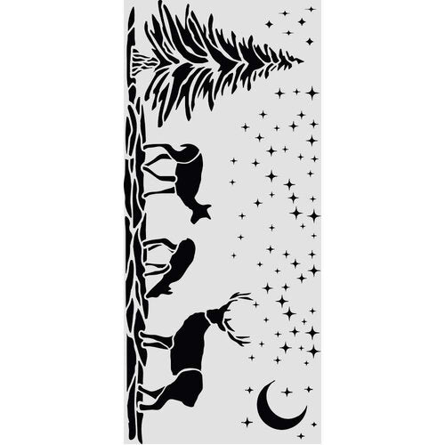 Stamperia Stencil 12x25cm - Christmas Deers