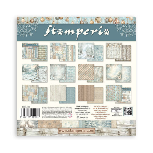 Stamperia Backgrounds Double-Sided Paper Pad 12x12 - White Christmas
