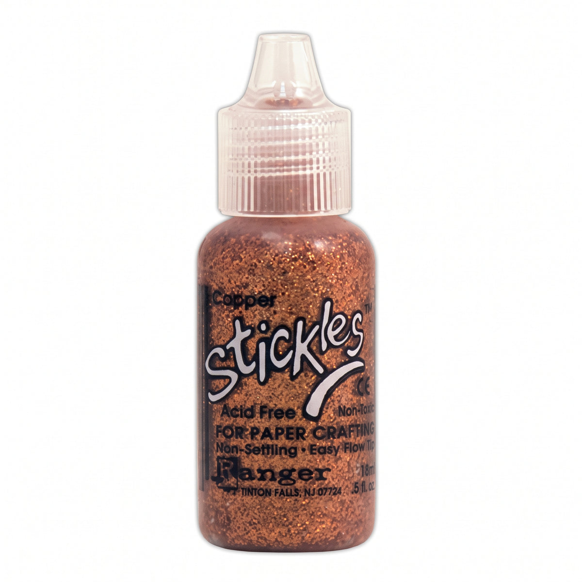 Ranger Stickles glitter glue in a clear squeeze bottle with a precision applicator tip