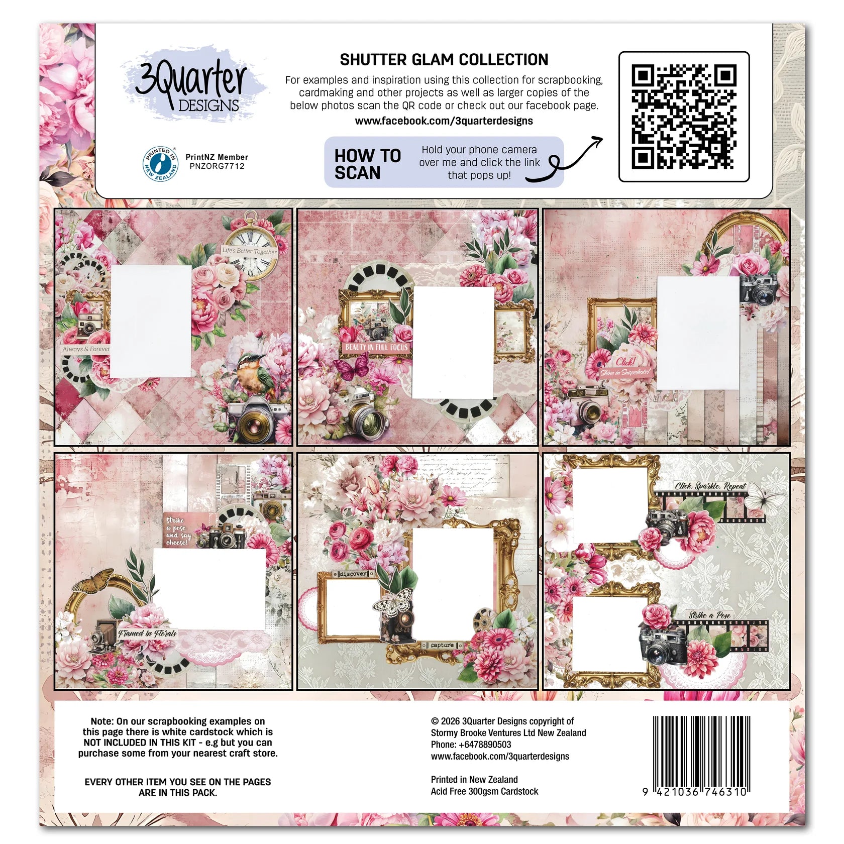 3Quarter Designs 12x12 Paper Pack - Shutter Glam