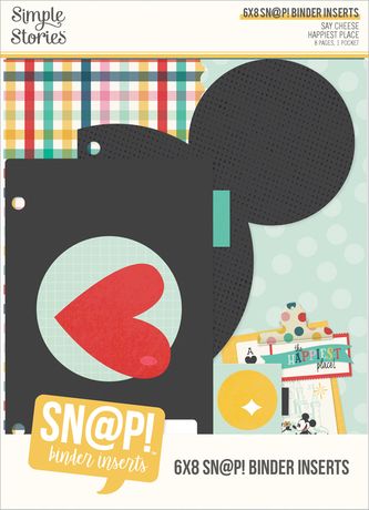 Simple Stories SN@P! Binder Inserts packaging with colorful design elements.