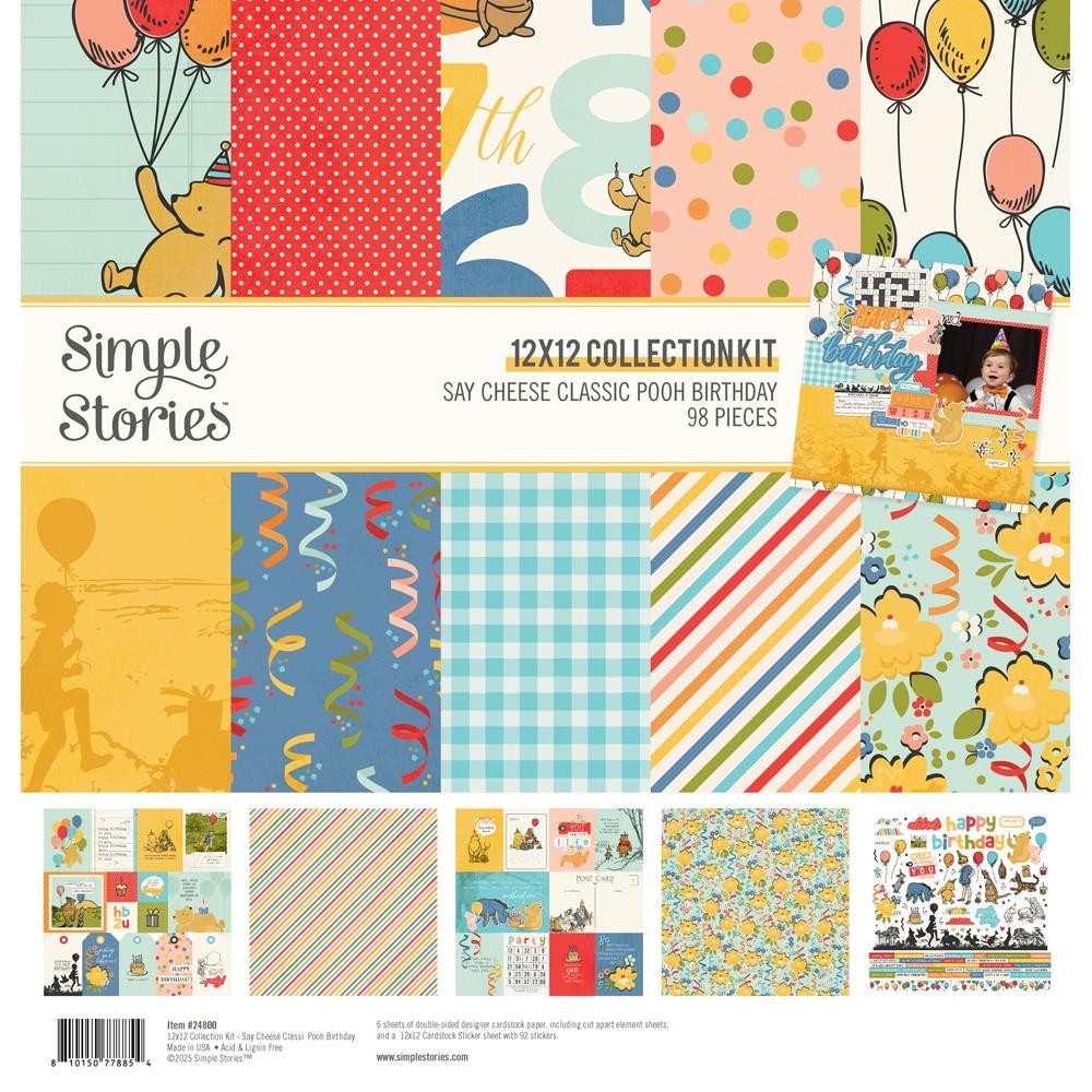 Simple Stories Collection Kit 12X12 - Say Cheese Classic Pooh Birthday