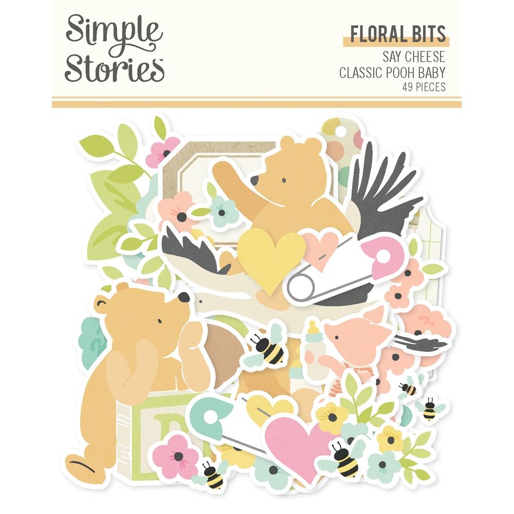 Die cut set with Winnie the Pooh and friends on a white background, featuring the brand 'Simple Stories'.