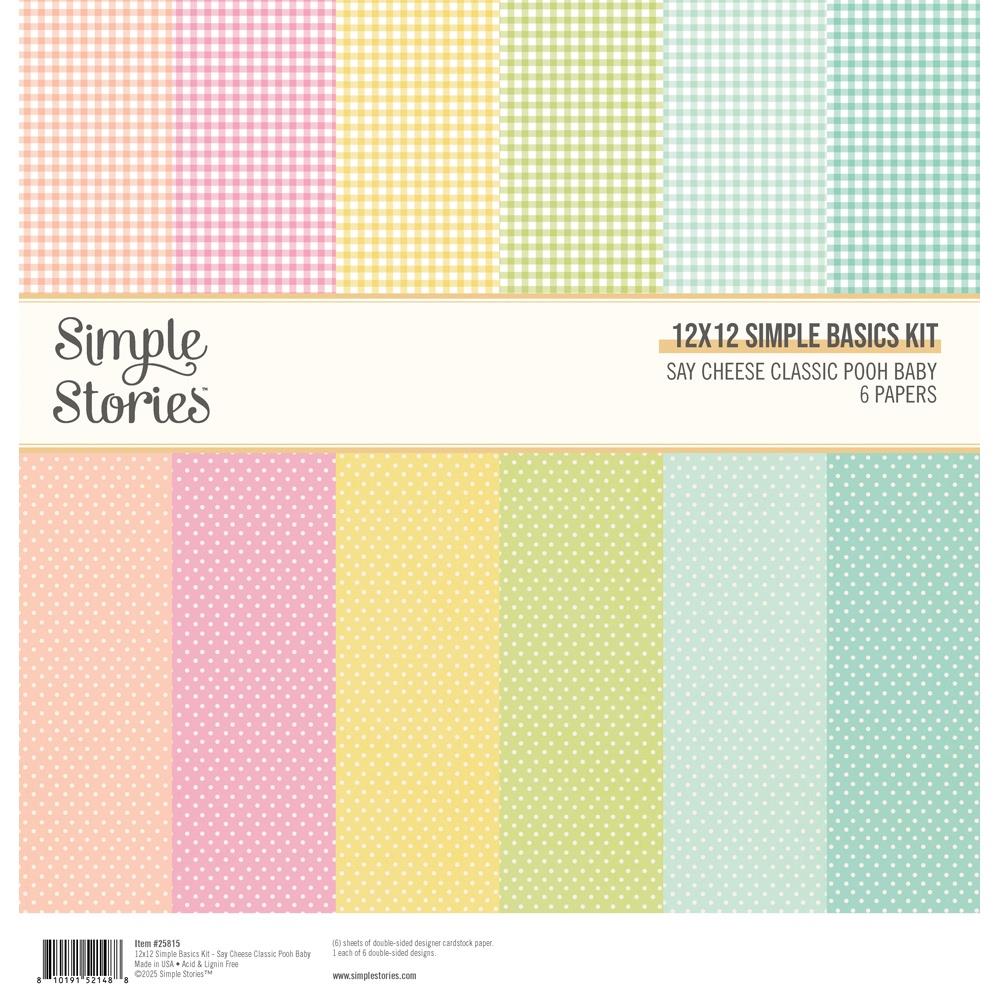 Packaging of Simple Stories 12x12 paper kit with pastel colours and patterns.