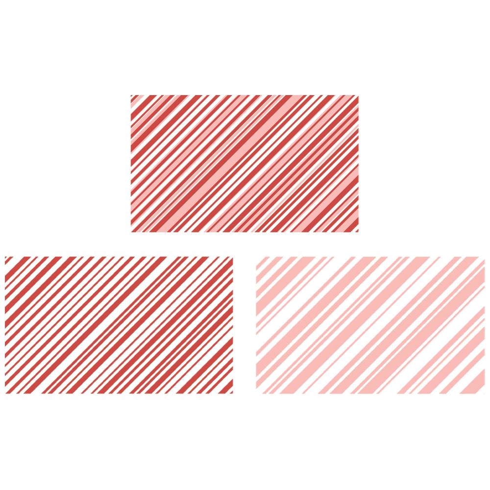 Sizzix Clear Stamp Set by 49 & Market – Candy Stripes, featuring 2 festive clear stamps with candy stripe patterns for cards, scrapbook pages, and holiday décor.