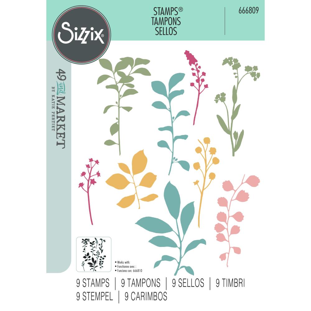 Sizzix Framelits Stamp Set By 49 & Market - Fine Stems02