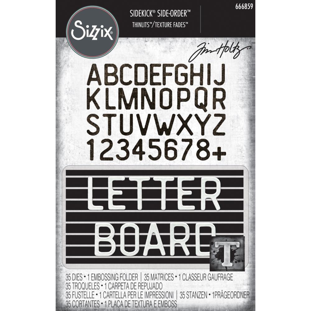 Sizzix Sidekick Texture Fades Embossing Folder By Tim Holtz - Sentiments
