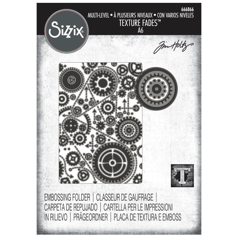 Sizzix Textured Impressions Embossing Folder by Tim Holtz - Vault Gears