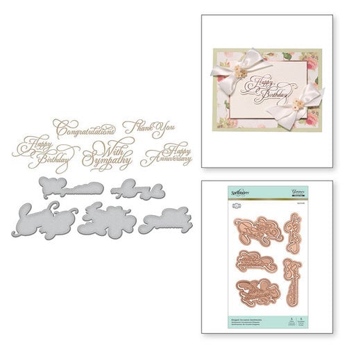 Spellbinders Glimmer Hot Foil Plate & Die Set - Elegant Occasion Sentiments