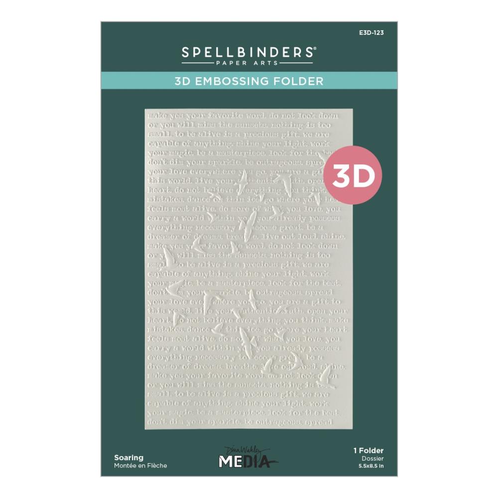 Spellbinders 3D Embossing Folder - Soaring Collaged Birds