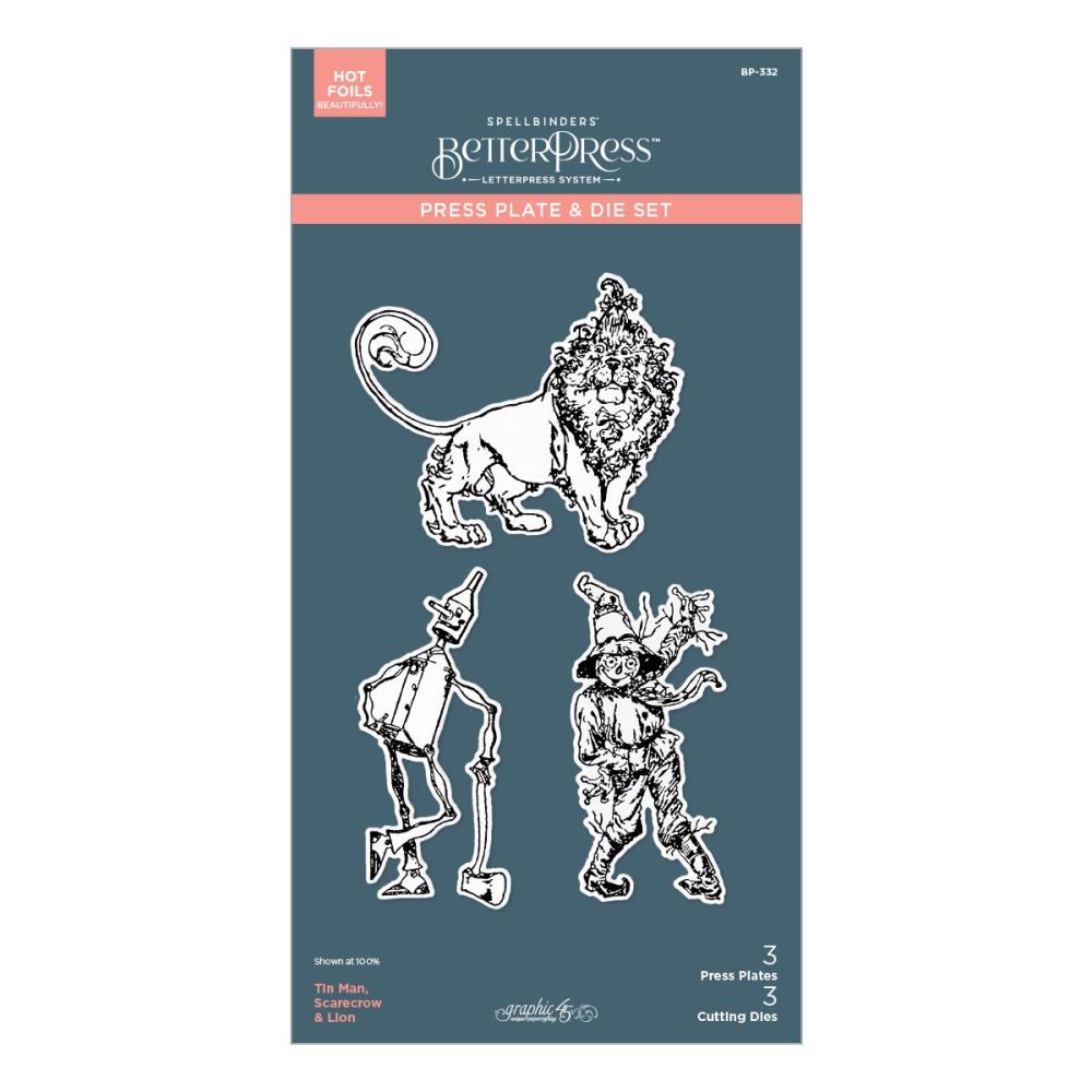 Package of Spellbinders BetterPress press plate and die set with lion, skeleton, and clown designs