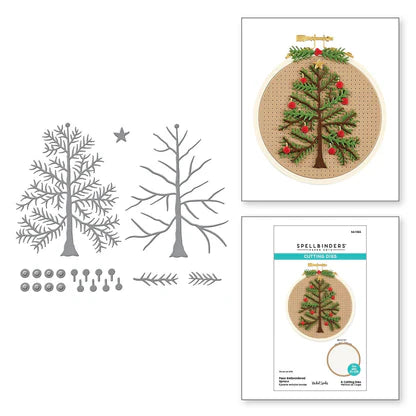 Spellbinders Etched Dies - Faux Embroidered Spruce Etched Dies