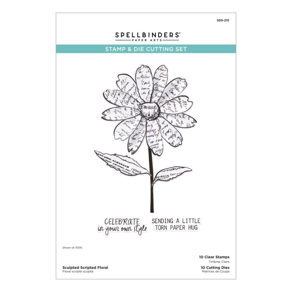 Clear Stamp & Die Set is part of the Beautifully Imperfect Collection. The set of 10 clear stamps and 10 thin metal cutting dies, seven clear stamps and their matching dies make a fabulous, scripted flower