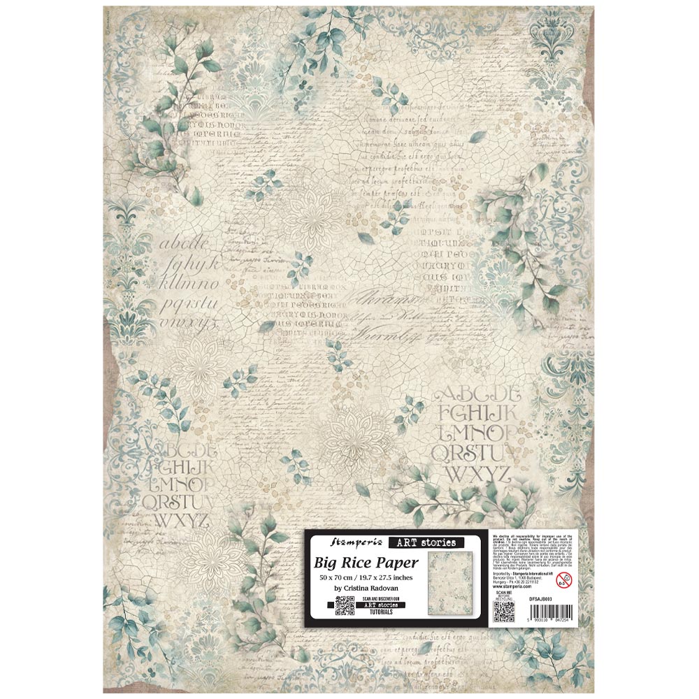 Stamperia Big Rice Art Stories Paper - Leaves Pattern