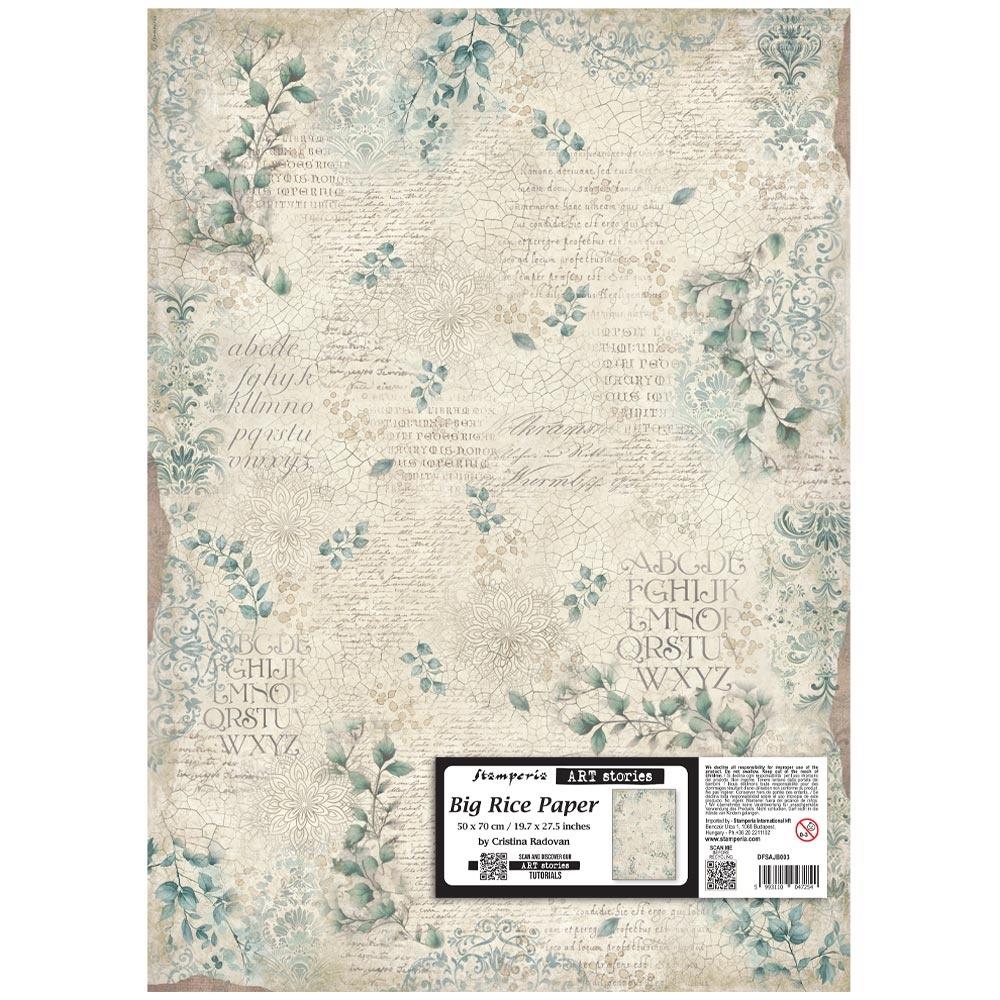 Stamperia Big Rice Art Stories Paper - Manuscript Pattern