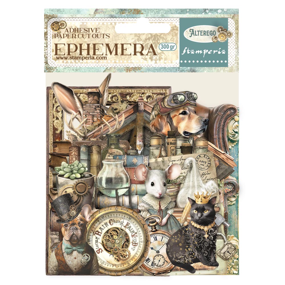 Stamperia Cardstock Ephemera Adhesive Paper Cut Outs - Alterego