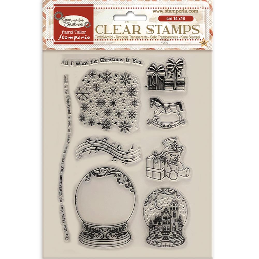 Stamperia Clear Stamps - Gear Up For Christmas Snowglobes