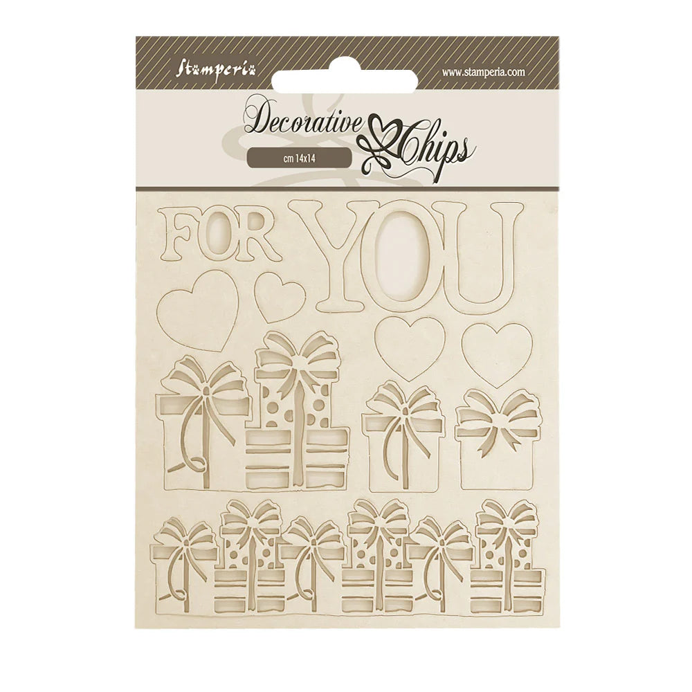 Stamperia Decorative Chips - Gear Up For Christmas - For You
