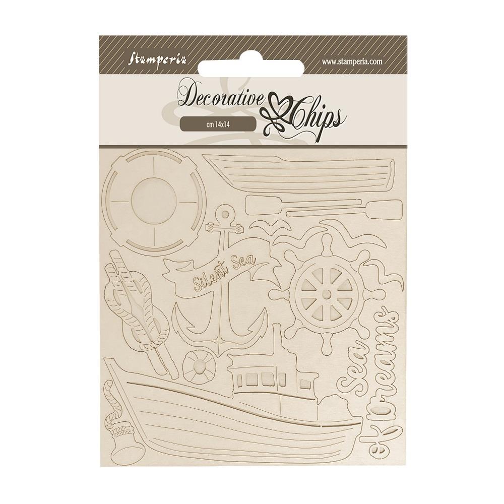 Stamperia Decorative Chips - Silent Sea Boat