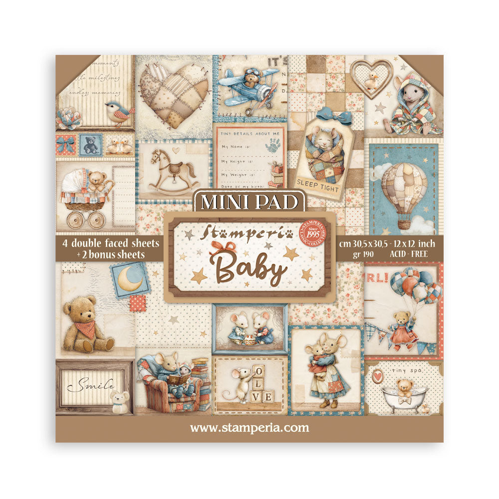 Stamperia Double-Sided Mini Pad 12x12 - Baby