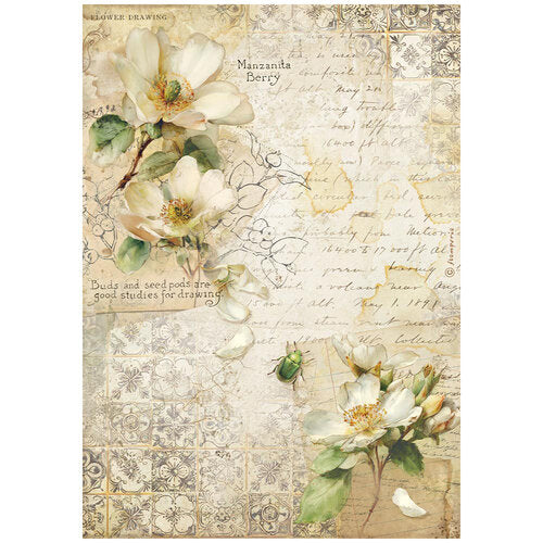 Floral design with text on a textured background